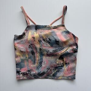 Athleta Girl x Simone Biles Because I Can Brushstroke Crop Tank Top Girls XXL